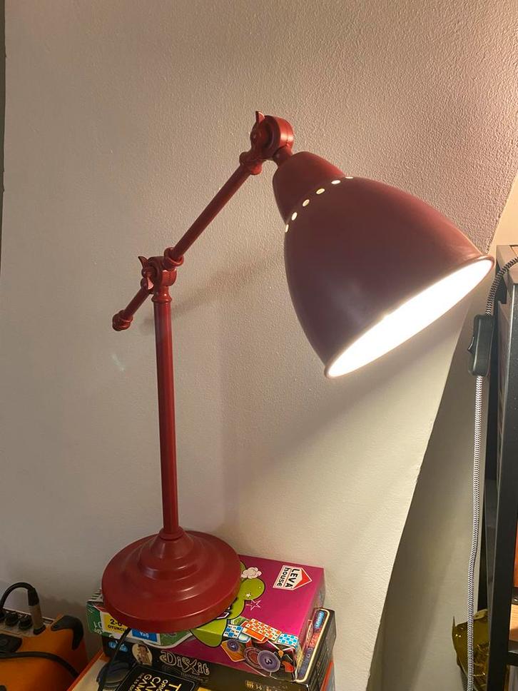 Rode Ikea Tafellamp - Barometer B0415, Huis en Inrichting, Lampen | Tafellampen, Gebruikt, Minder dan 50 cm, Metaal, Ophalen
