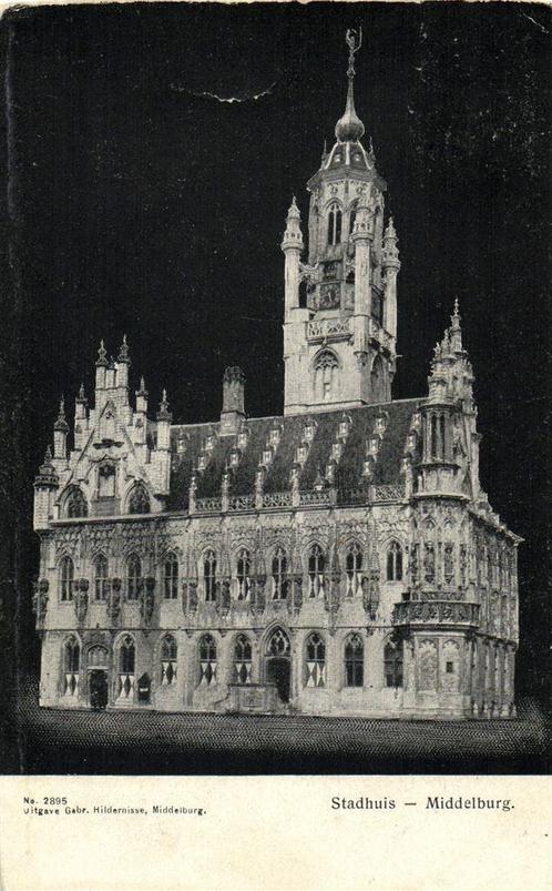 Stadhuis - Middelburg. - 1937 gelopen, Verzamelen, Ansichtkaarten | Nederland, Gelopen, Zeeland, 1920 tot 1940, Ophalen of Verzenden