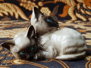 Mooi origineel oud Engels Beswick beeldje van twee siamezen. beschikbaar voor biedingen