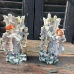 Set van 2 antieke Franse pronkvaasjes kastvaasjes, Antiek en Kunst, Ophalen of Verzenden