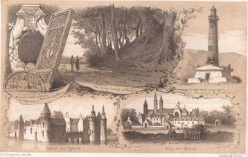Egmond Bergen Litho Schipperus Kasteel Abdij v. Speijks tore beschikbaar voor biedingen