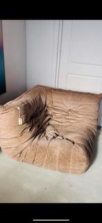 Prachtige vintage togo hoek, gemeleerd lichtbruin, Huis en Inrichting, Banken | Sofa's en Chaises Longues, Gebruikt, Eenpersoons