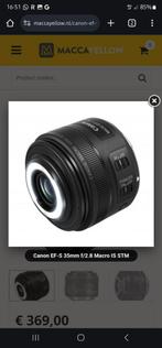 Canon ef's 35mm f/2,8 is STM, Audio, Tv en Foto, Fotografie | Lenzen en Objectieven, Ophalen of Verzenden, Zo goed als nieuw