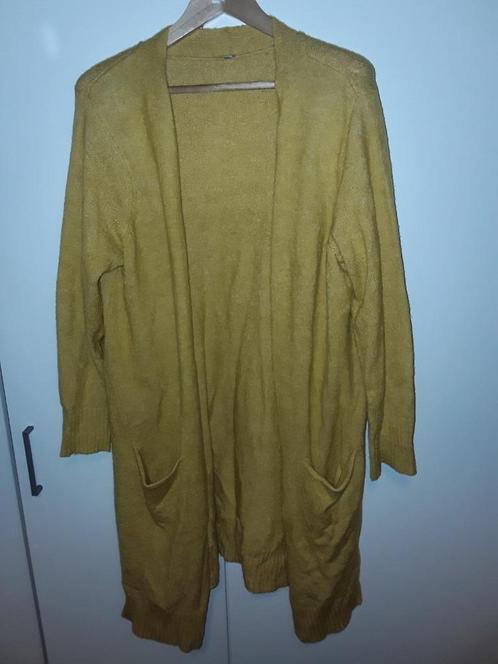 Miss Etam Mosterd Geel Lang Vest Maat XL, Kleding | Dames, Truien en Vesten, Zo goed als nieuw, Maat 46/48 (XL) of groter, Geel