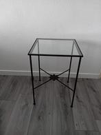 TE KOOP BIJZETTAFEL IJZER/GLAS, Huis en Inrichting, Tafels | Sidetables, Zo goed als nieuw, Ophalen