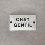 Emaille bordje 'Chat gentil', Verzamelen, Merken en Reclamevoorwerpen, Ophalen, Gebruikt, Gebruiksvoorwerp