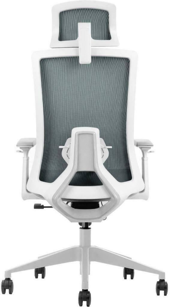 White body bureaustoel, ergonomisch, hoofdsteun, wit EN1335, VST, Wit, Nieuw, Ophalen of Verzenden