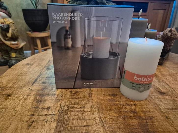 Kaarshouder Gusta., Huis en Inrichting, Woonaccessoires | Kandelaars en Kaarsen, Nieuw, Minder dan 25 cm, Overige materialen, Ophalen of Verzenden