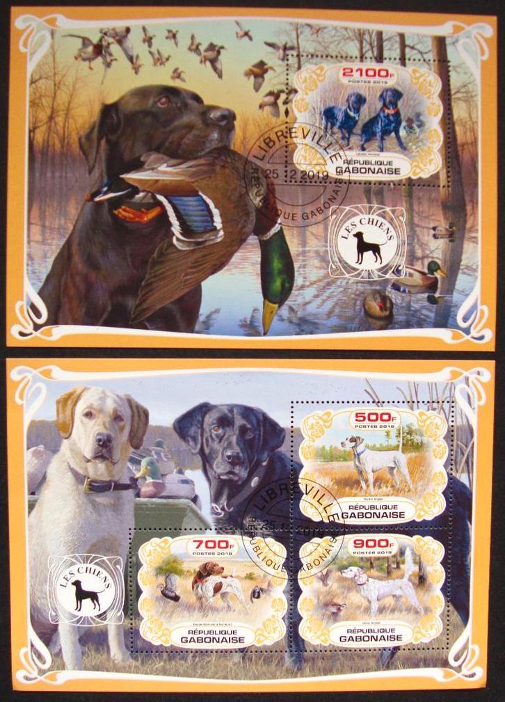 - 683 - 2 Jacht- Honden Blokken., Postzegels en Munten, Postzegels | Thematische zegels, Gestempeld, Dier of Natuur, Verzenden
