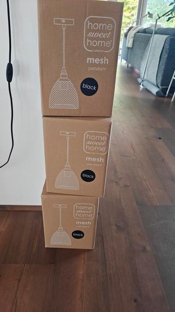 Toffe zwarte mesh hanglampen (3 stuks)  beschikbaar voor biedingen