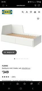 Ikea bed flekke, Huis en Inrichting, Slaapkamer | Bedden, Ophalen, Wit, Tweepersoons, Zo goed als nieuw