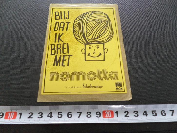 sticker NOMOTTA Blij dat ik brei met SCHACHENMAYR, Verzamelen, Stickers, Zo goed als nieuw, Bedrijf of Vereniging, Ophalen