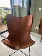 Vintage Lederen Vlinderstoel, Huis en Inrichting, Fauteuils, Gebruikt, Minder dan 75 cm, Leer, Ophalen of Verzenden