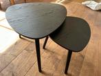 Set van 2 zwarte bijzettafels Triangel - Leen Bakker, Overige materialen, Minder dan 55 cm, Zo goed als nieuw, Overige vormen