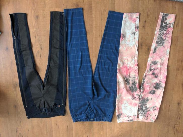 3 toffe broeken maat S en M, Kleding | Dames, Broeken en Pantalons, Zo goed als nieuw, Maat 36 (S), Blauw, Lang, Ophalen of Verzenden