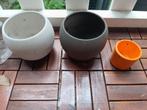 Ceramic plant pots set x3, Gebruikt, Ophalen