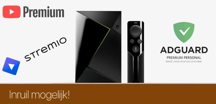 NVidia Shield Pro (16Gb) + YouTube Premium,  Spotify TV, OTT, Audio, Tv en Foto, Mediaspelers, Refurbished, HDMI, USB 2.0, Ophalen