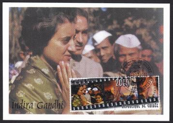 Maximum kaart met Indira Gandhi, vermoorde premier van India beschikbaar voor biedingen