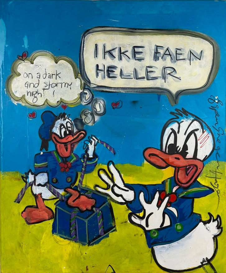 Ikke faen heller - Espen Greger Hagen - Acryl op doek, Antiek en Kunst, Kunst | Schilderijen | Modern, Ophalen