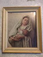 Vintage afbeelding van Maria met kind in lijst, Antiek en Kunst, Kunst | Schilderijen | Klassiek, Ophalen of Verzenden