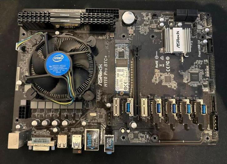 Asrock H110 BTC+ | i3 | 8GB | 120 GB M.2 SSD | 6-GPU ready, Computers en Software, Moederborden, Gebruikt, Intel, DDR4, Ophalen of Verzenden