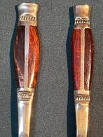 Vintage lepeltjes met hout ingelegd., Antiek en Kunst, Antiek | Bestek, Ophalen of Verzenden