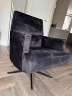 Moderne mooie draaifauteuil in velvet grijs, Huis en Inrichting, Fauteuils, Gebruikt, Velvet draaifauteuil, 75 tot 100 cm, Ophalen of Verzenden