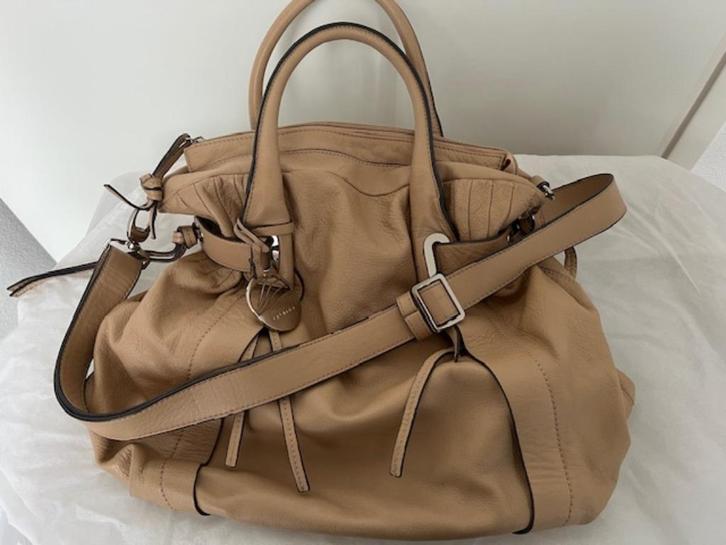 CROMIA Italiaanse luxe beige leren schouder - handtas, Sieraden, Tassen en Uiterlijk, Tassen | Damestassen, Gebruikt, Handtas