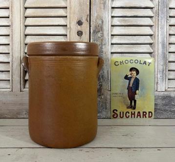 Antieke Franse olijven pot met deksel maat 5 beschikbaar voor biedingen