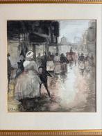 Aquarel toegeschreven, G.H. Breitner, Nieuwendijk Amsterdam, Antiek en Kunst, Kunst | Schilderijen | Klassiek, Ophalen