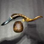 Antieke dolk zwaard mes hoornen handvat lemmet, Ophalen of Verzenden