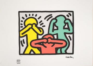 Keith Haring - Horen-Zien-Zwijgen (Pop Shop III) beschikbaar voor biedingen
