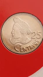 25 Centavos 1979 Guatemala + postzegel- Limited edition Fran, Ophalen of Verzenden, Midden-Amerika, Losse munt