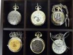 A6077. Unieke collectie van 16 zakhorloges inclusief opbergb, Ophalen of Verzenden, Staal, Overige merken