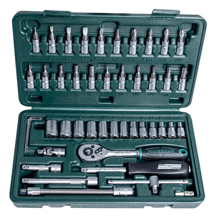 Doppendoos in Superlock uitvoering Mannesmann 46-delig, 1/4", Auto diversen, Overige Auto diversen, Ophalen of Verzenden