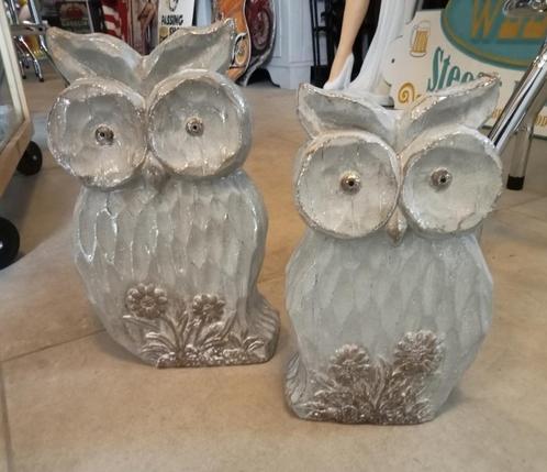 Opruiming leuke geglazuurde beeldjes uilen en schaap., Tuin en Terras, Tuinbeelden, Nieuw, Overige materialen, Ophalen of Verzenden