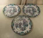 3 Antieke Chinoiserie-borden - ca 1890 - Boch Frères Canton, Antiek en Kunst, Antiek | Keramiek en Aardewerk, Verzenden