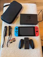 Nintendo Switch met 2 spellen, hoes, oplader& accessoires, Spelcomputers en Games, Ophalen of Verzenden, Zo goed als nieuw, Switch Original