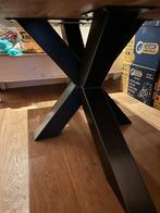 Stalen tafelpoten, Huis en Inrichting, Tafels | Eettafels, Ophalen, Gebruikt, 100 tot 150 cm, Eikenhout