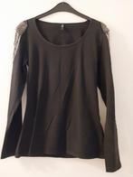 SHIRT MET VERSIERING ZGAN, Kleding | Dames, Ophalen of Verzenden, Zo goed als nieuw, Zwart, Korte mouw