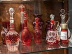 11 stuks antiek Kristal - glas. Grootste 29 cm. Samen €90, Ophalen