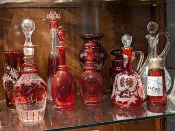 11 stuks antiek Kristal - glas. Grootste 29 cm. Samen €90 beschikbaar voor biedingen