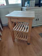 Ikea keukentrolley sidetable bijzettafel beukenhout, Ophalen, Minder dan 55 cm, Gebruikt, 60 cm of meer