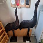 2 grote metalen vogels., Antiek en Kunst, Kunst | Designobjecten, Ophalen of Verzenden