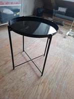 GLADOM Ikea Salontafel met dienblad, zwart, Ophalen, Zo goed als nieuw, Rond, Metaal of Aluminium