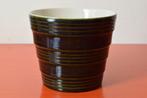 Grote retro vintage geribbelde jaren 50 / jaren 60 bloempot, Antiek en Kunst, Antiek | Keramiek en Aardewerk, Ophalen of Verzenden