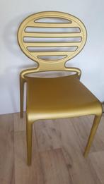 Eetkamerstoel design goudkleurig, Huis en Inrichting, Stoelen, Ophalen, Gebruikt, Overige kleuren, Eén