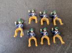 7 geel/blauwe tinnen soldaatjes., Antiek en Kunst, Ophalen of Verzenden