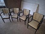 Set van 4 vintage/antiek stoelen, Huis en Inrichting, Gebruikt, Bruin, Vintage, Hout