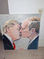 Humoristisch schilderij Bernard Visser - Trump & Putin, Antiek en Kunst, Kunst | Schilderijen | Modern, Ophalen of Verzenden